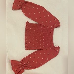 GB girls, pink long sleeve with flowers. Size:small